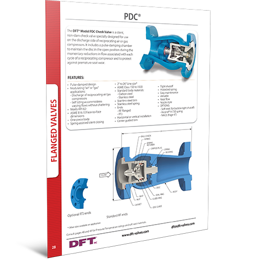 PDC® Check Valve Cut Sheet DFT Inc. DFT® Inc